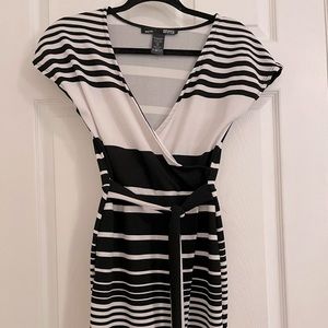 Striped front tie dress